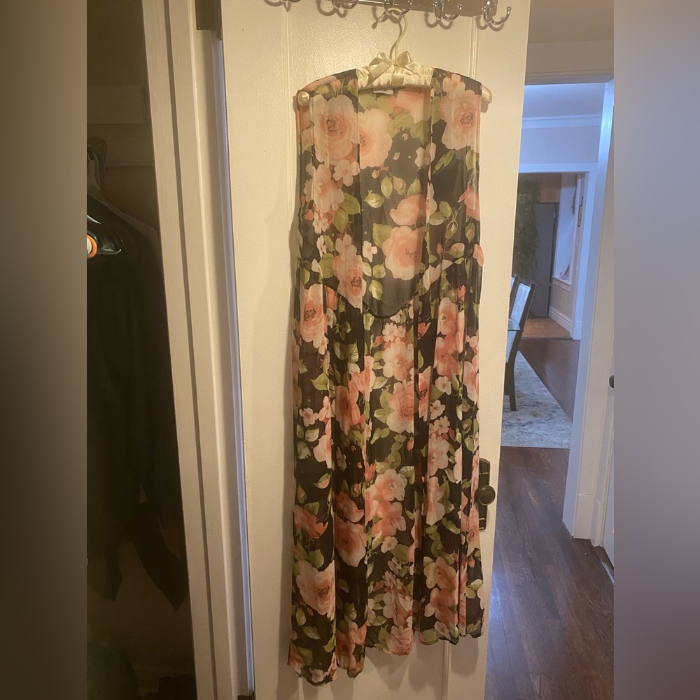 Tobi floral sheer cardigan